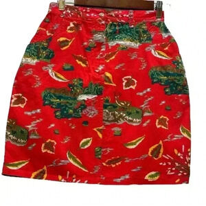 Vintage Birch Bros. By the Eagles Eye Red Deer 100% Cotton Skirt Women’s Size 6